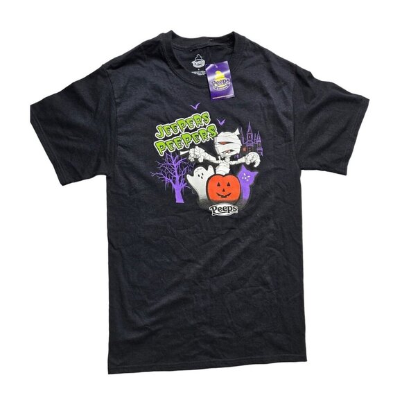 Peeps & Company Jeepers Peepers Halloween T-Shirt Black Cotton S - Picture 2 of 6